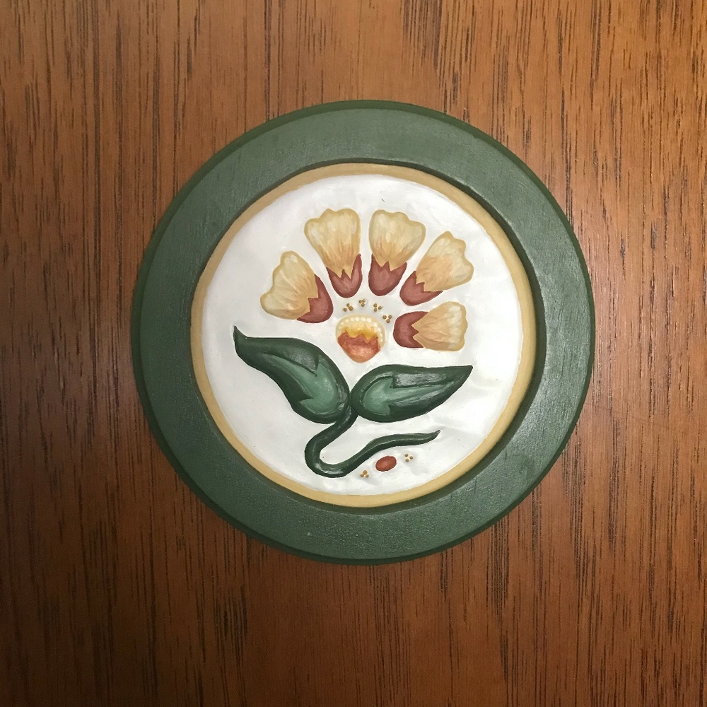 Homemade Green Flower Wall Hanging